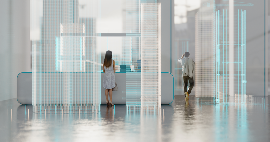 关键词：数字孪生，，，智慧展厅，，，，可视化交互，，，深圳市数矿科技;描述：深圳市数矿科技数字孪生解决方案中的智慧展厅，，，，实现场景可视化交互体验